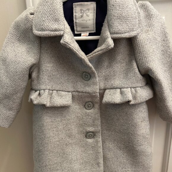 Gymboree 6-12 Month Girls Grey with Metallic Silver Threading - Picture 2 of 7